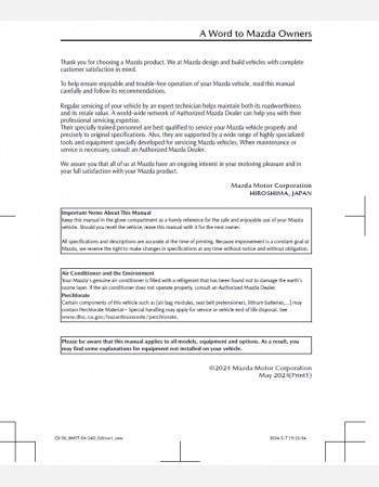 mazda cx-50 2025 owners manual